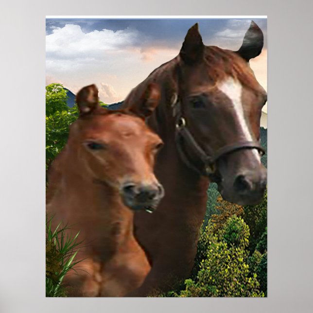 Affiche d'art du cheval (Devant)