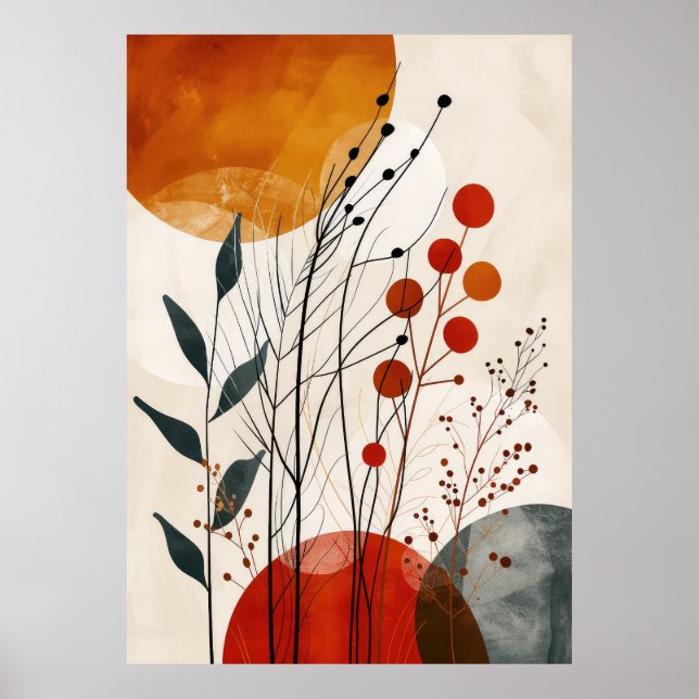 Affiche d'art en ligne abstrait Bohème Minimaliste (Devant)