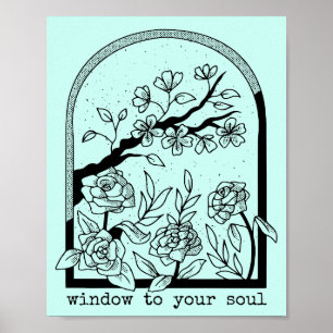 Affiche d'art en ligne Arch Floral Fenêtre à votre