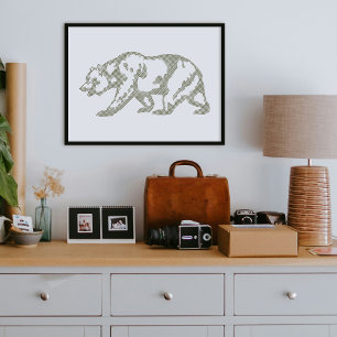 Affiche d'art en ligne de l'animal ours grizzly ve