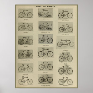 Affiche d'art et de modèles de bicyclettes Vintage