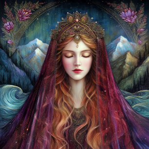 Affiche d'art fantastique de la reine déesse