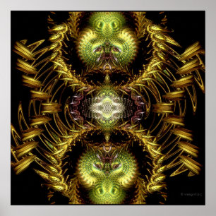 Affiche d'art fractal de l'heure du dragon / Impre