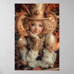 Affiche d'art Harlequin à mouvement d'horlogerie f