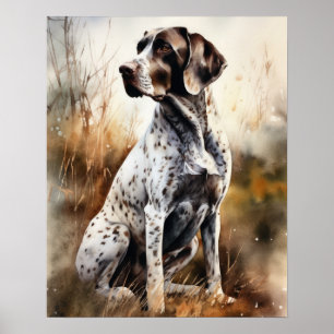 Affiche d'art impressionnante de chien pointer mig