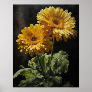 Affiche d'art Imprimé de Marguerite Gerbera Jaune