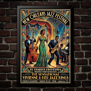 Affiche d'art Jazz Vintage 1930