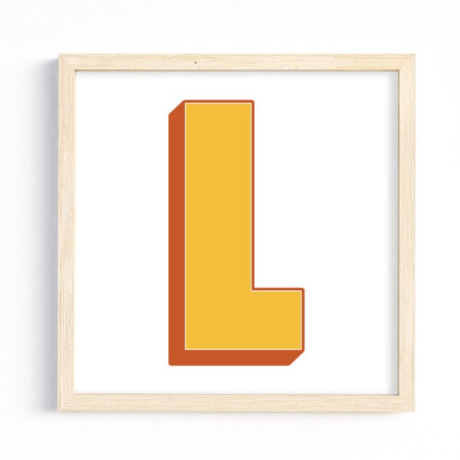 Affiche d'art lettrage, monogramme L, initiale de  (Créateur téléchargé)