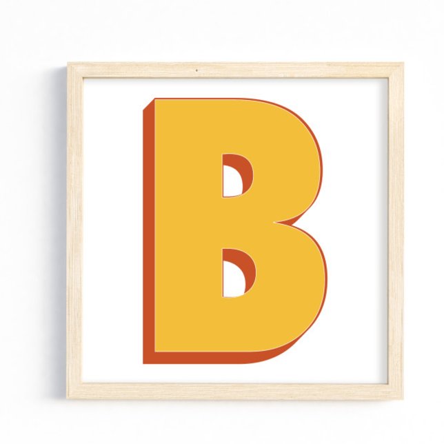 Affiche d'art lettre, monogramme B, initiale de ty (Créateur téléchargé)