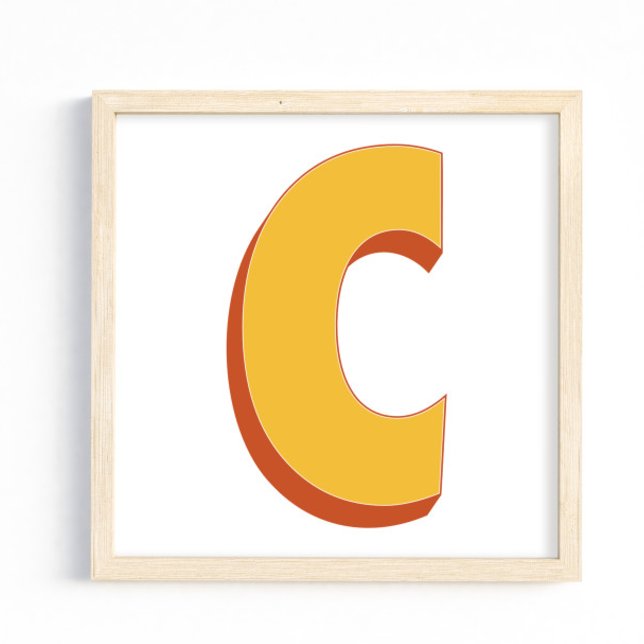 Affiche d'art lettre, monogramme C, initiale de ty (Créateur téléchargé)