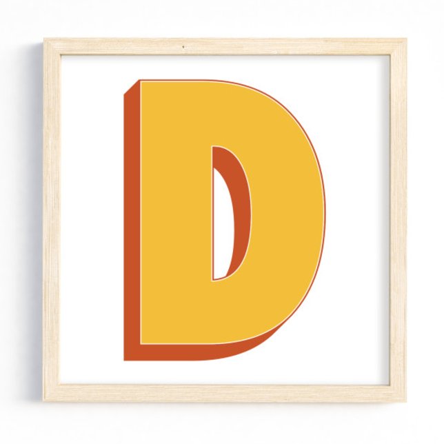 Affiche d'art lettre, monogramme D, initiale de ty (Créateur téléchargé)