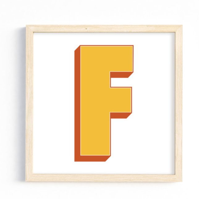 Affiche d'art lettre, monogramme F, initiale en ca (Créateur téléchargé)