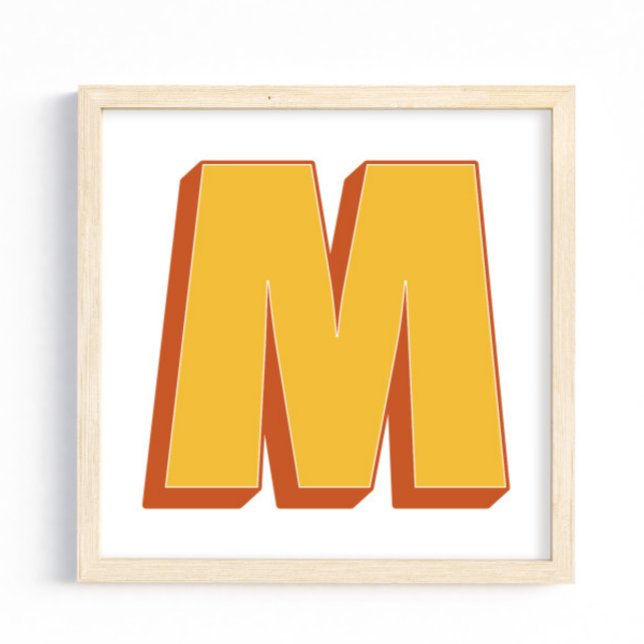 Affiche d'art lettre, monogramme M, initiale de ty (Créateur téléchargé)