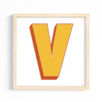 Affiche d'art lettre, monogramme V, initiale de ty