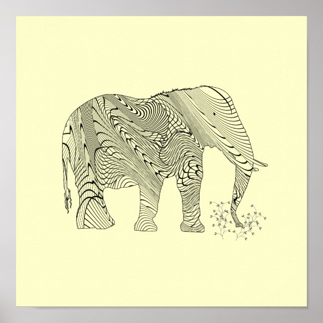Affiche d'art Motif Elephant (Devant)