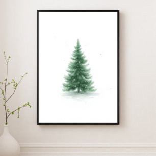 Affiche d'art mural d'arbre de Noël joyeux
