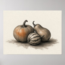 Affiche d'art mural de cuisine d'automne avec cour