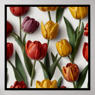 Affiche d'art mural floral élégant