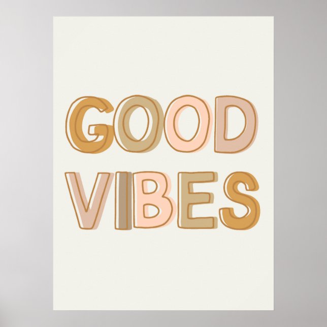 Affiche d'art mural Good Vibes pour dortoir, nurse (Devant)