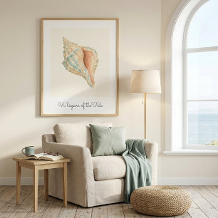 Affiche d'art mural moderne de coquille de conque 