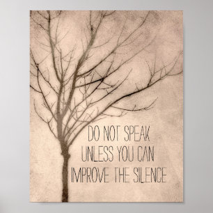 affiche d'art naturel avec texte et arbre en ton s