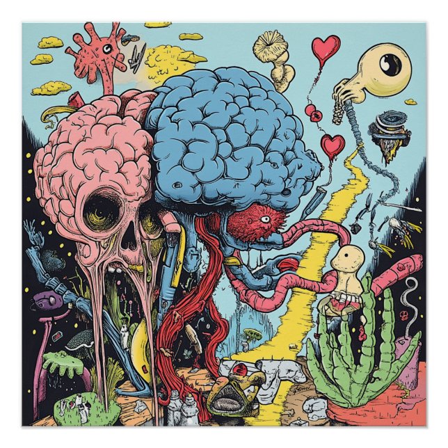 Affiche d'art psychédélique de comix underground s (Devant)