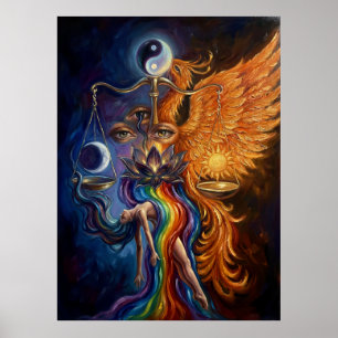 Affiche d'art spirituel Phoenix & Lotus
