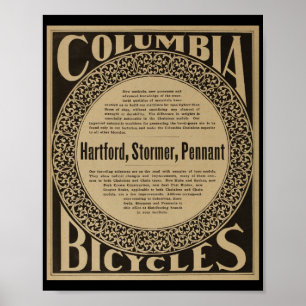 Affiche d'art sur les vélos de la Colombie Vintage