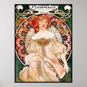 Affiche d'art vintage Alfons Mucha F Champenois