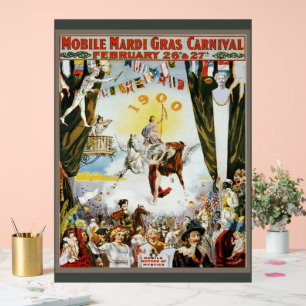 Affiche d'art vintage de 1900 du carnaval Mardi Gr