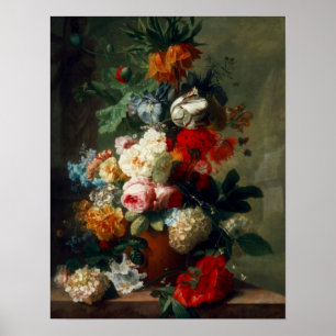 Affiche d'art vintage nature morte fleurs