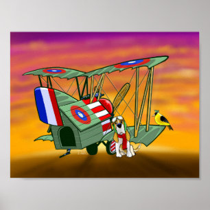 Affiche d'as de vol de Première Guerre Mondiale