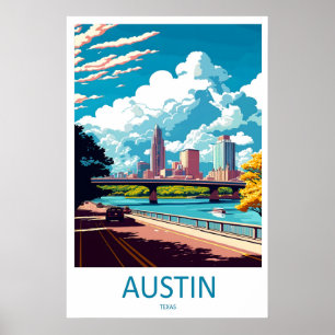 Affiche d'Austin Parc National Ski Voyage Vintage