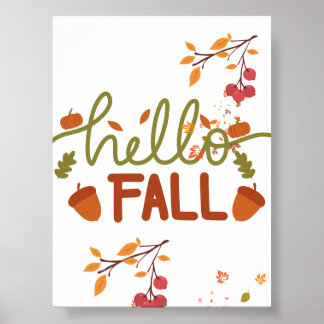 Affiche d'automne Hello - Décor mural