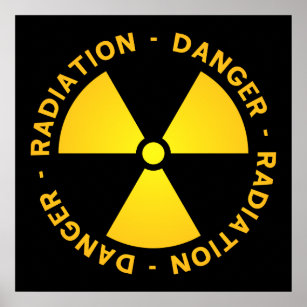 Affiche d'avertissement de radiations