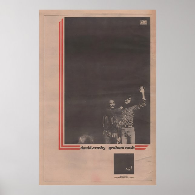 affiche david CROSBY, graham NASH - 1972 original (Devant)