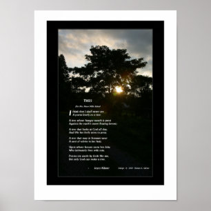 Affiche de "arbres" de poème de Joyce Kilmer avec
