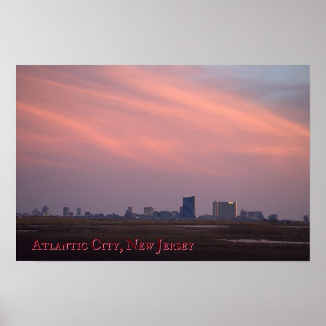 Affiche de Atlantic City au coucher du soleil (Devant)