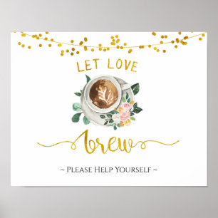 Affiche de Baby Shower Mariage : L'amour du café e