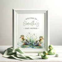 Affiche de Baby Shower Panneau de Bienvenue Canard