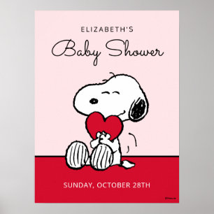 Affiche de Baby Shower Snoopy   Petit Chéri