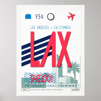 Affiche de bagages de l'aéroport de Los Angeles