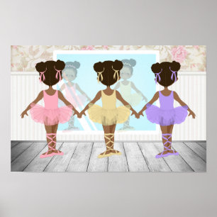 Affiche de ballerine fille afro-américaine