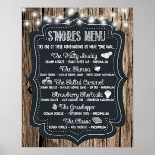 Affiche de bar de S'mores Impression de pancarte d