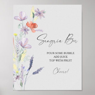 Affiche de bar sangria florale moderne aquarelle