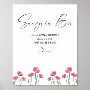 Affiche de bar sangria florale moderne aquarelle