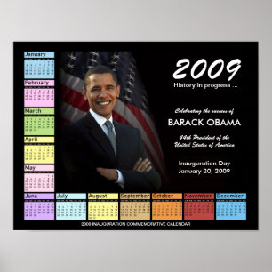 Affiche de Barack Obama avec calendrier 2009