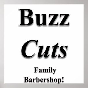 Affiche de Barbier de Famille Coupes Buzz Matte