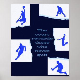Affiche de basketball Art mural Ne jamais abandonn