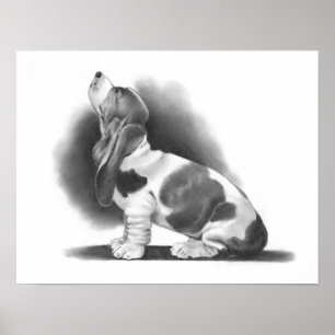 AFFICHE DE BASSET HOUND : ART DE RÉALISME DE